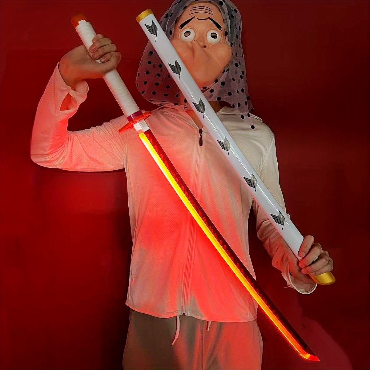 Anime Cosplay Real - سيف كاتانا مضيء بتصميم قاتل الشياطين