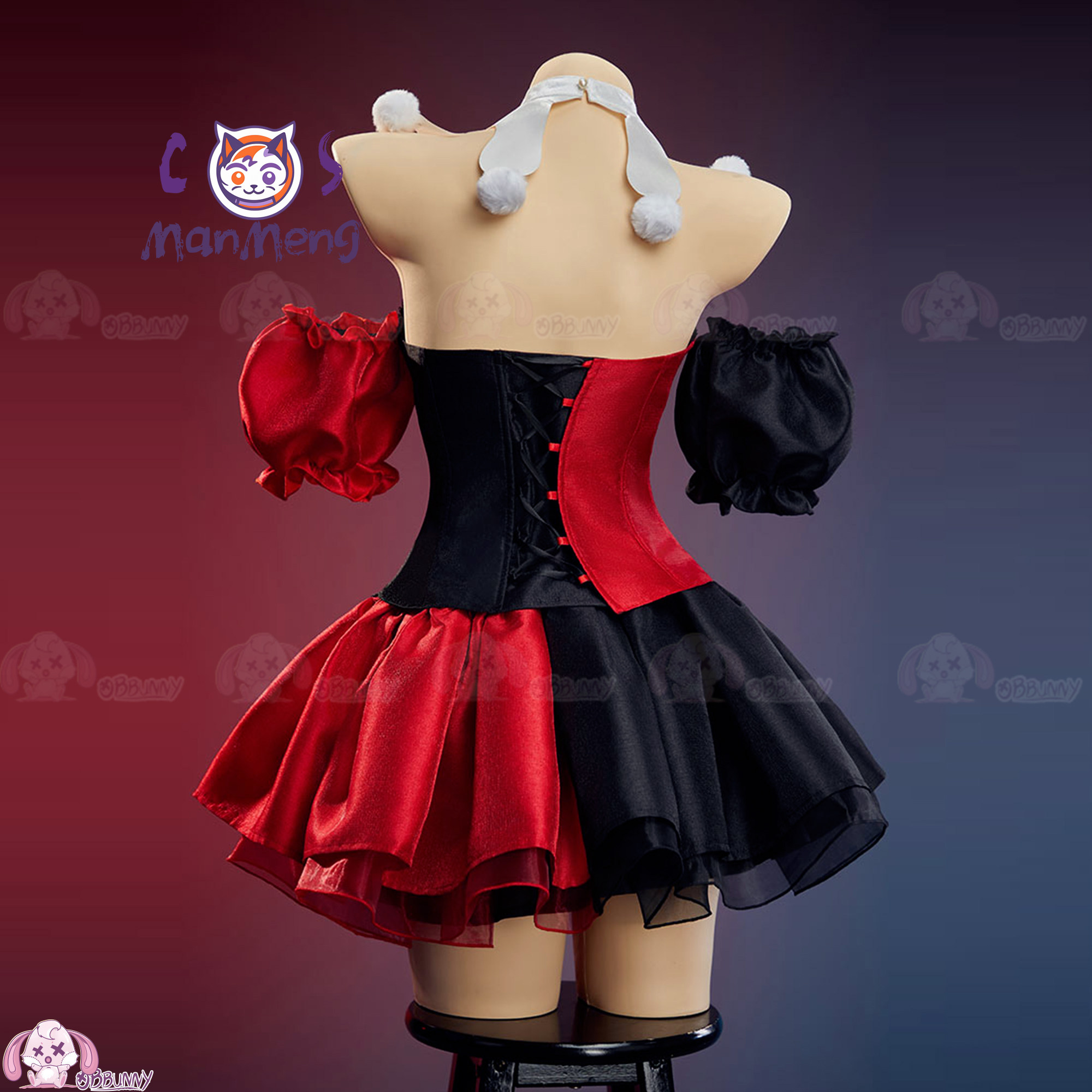 Anime Cosplay Red - تنورة خصر جديدة بتصميم مهرج على