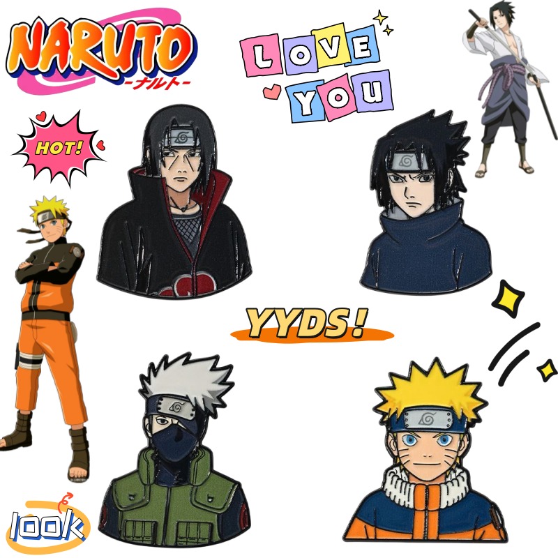 Anime Cosplay Naruto - شارة زخرفية جديدة بتصميم كرتوني ثنائي