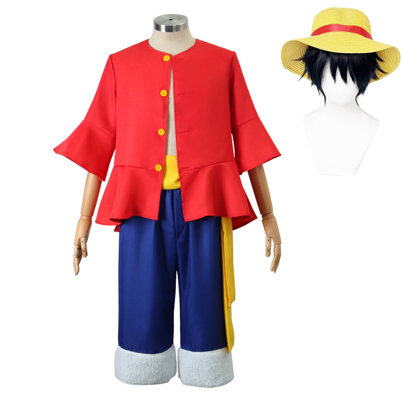 Anime Cosplay Luffy - لوفي تأثيري حلي قبعة شعر مستعار