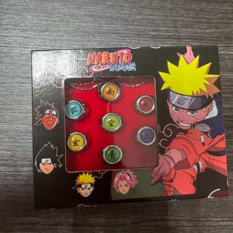 مجموعة من 10 قطع خواتم معدنية  - مراجعة Anime Cosplay Naruto وسعره