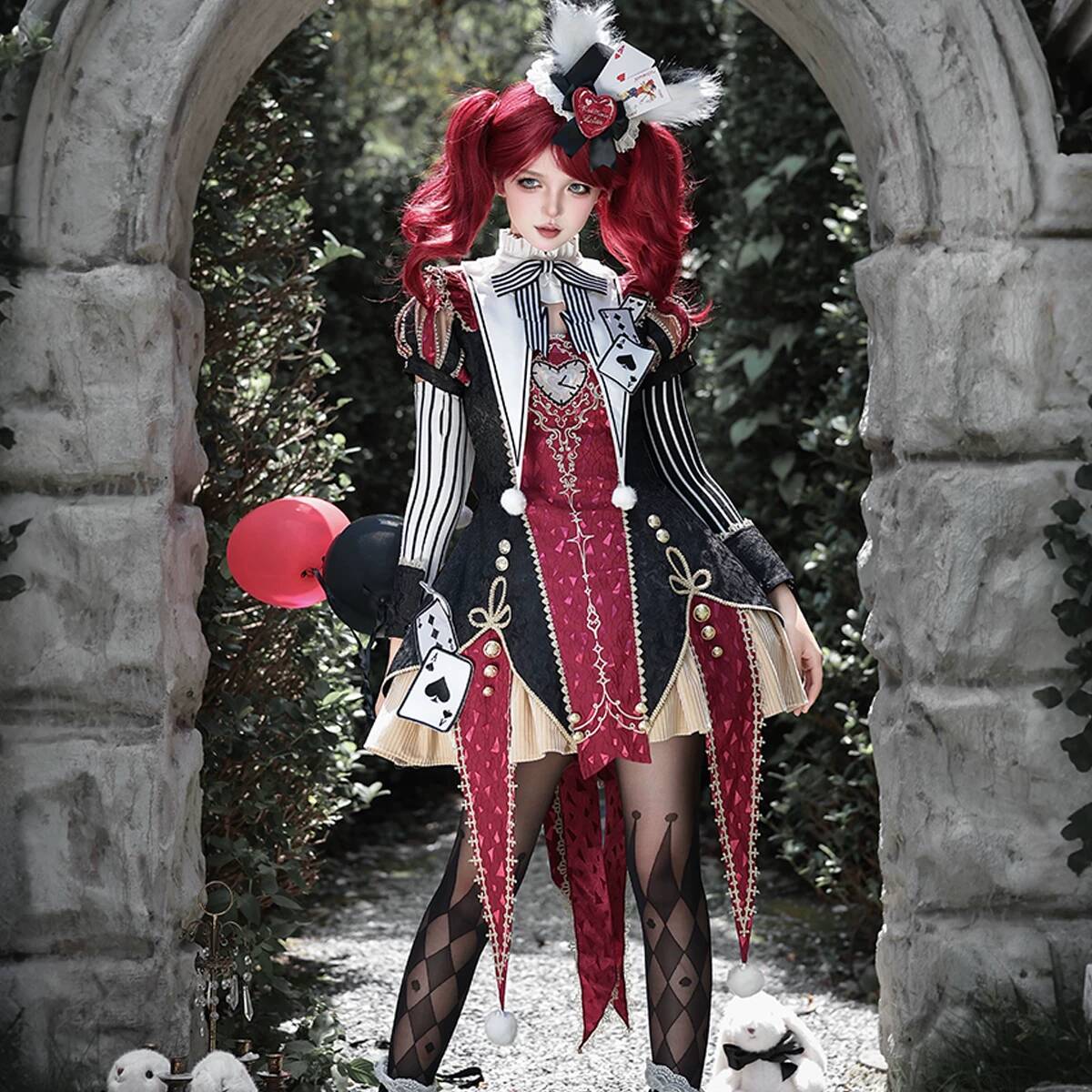 فستان لوليتا جديد بتصميم سيرك  - مراجعة Anime Cosplay Red وسعره
